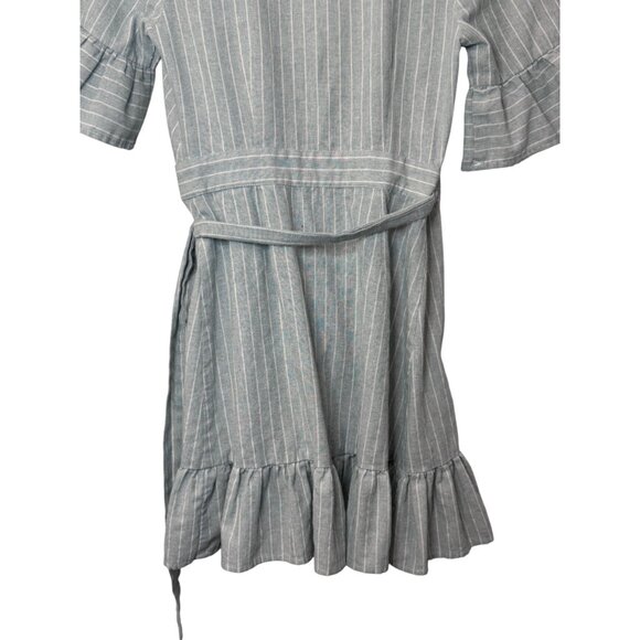 Re:named grey white striped wrap mini dress size S - Picture 10 of 11
